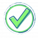 Check-Mark Icon – Grün Grünes Häkchen im Comic-Stil