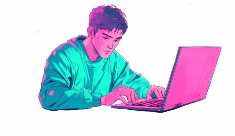 Phishing Simulation – Test-Situation. Person am Laptop, die auf eine Phishing-Mail reagiert – Symbol für Phishing Simulation.